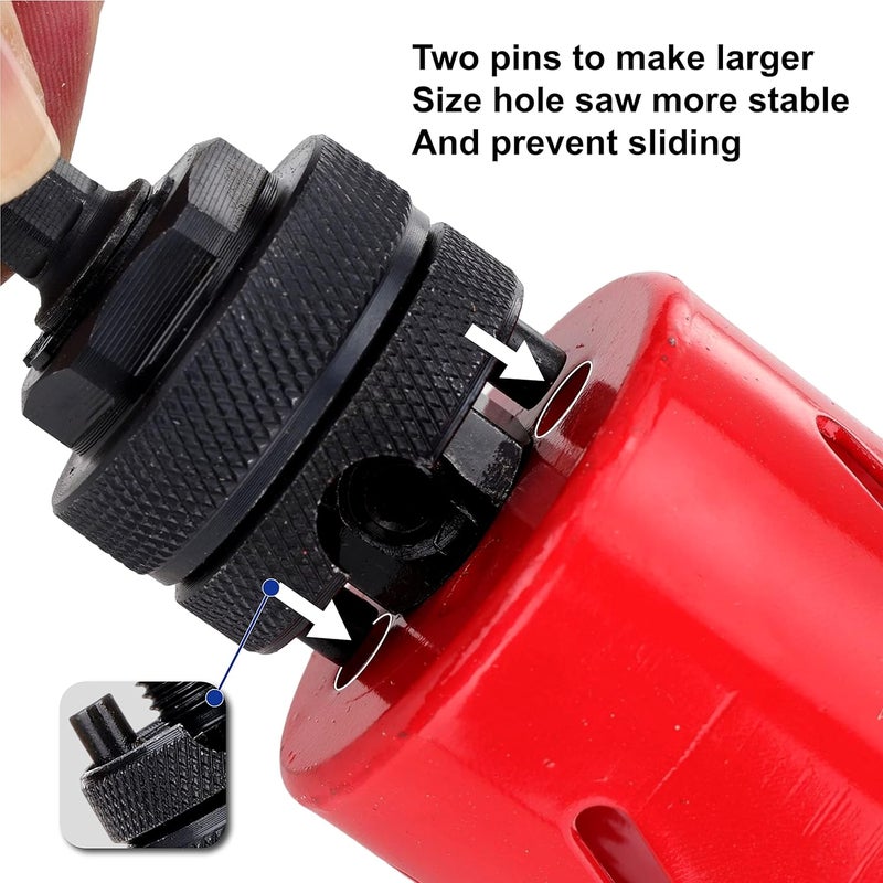 GEINXURN Hex Shaft Hole Saw Mandrel, 7/16-Inch and 3/8 Inch Hole Saw Arbor with 3Pcs Central Drill/2PCS Hex wrench/2Pcs Spring - Image 5